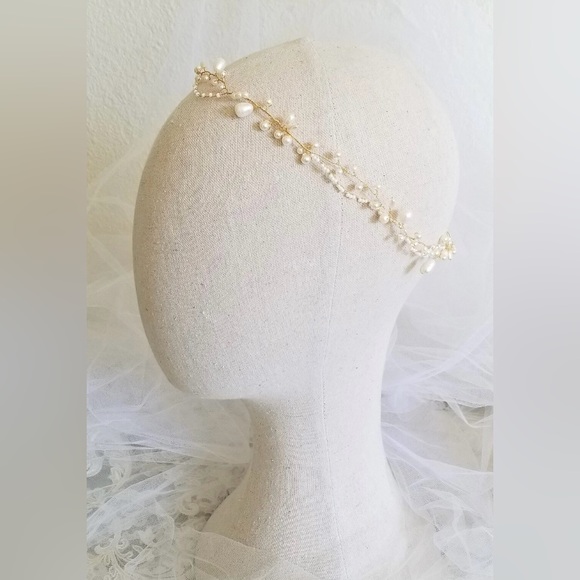 Wire & Pearl Bridal Halo - Picture 2 of 6